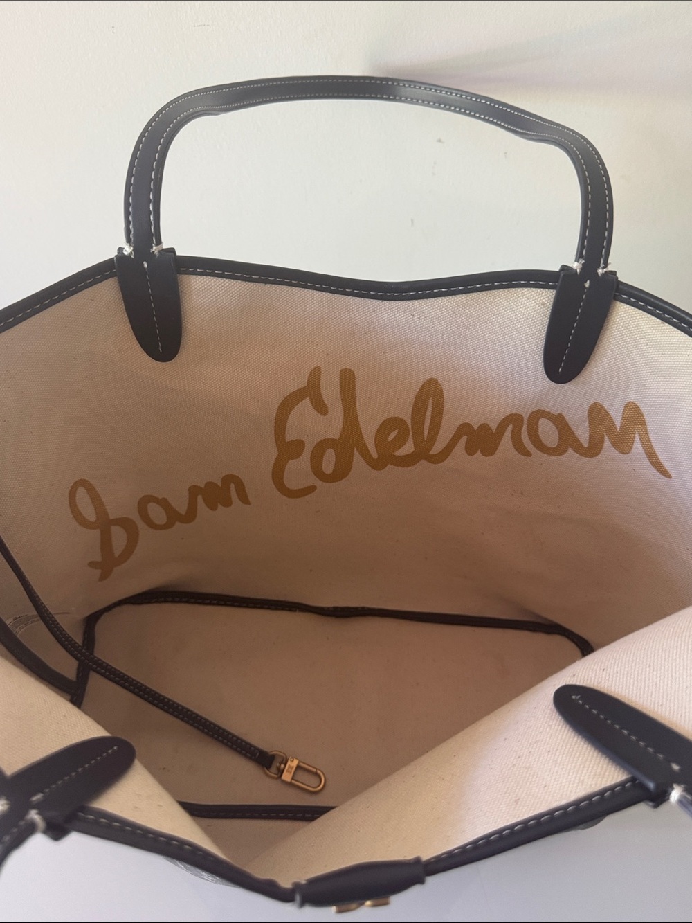 Sam Edelman Medium Harper Monogram Shopper Tote Navy - Picture 12 of 14